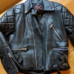Vintage leather moto jacket